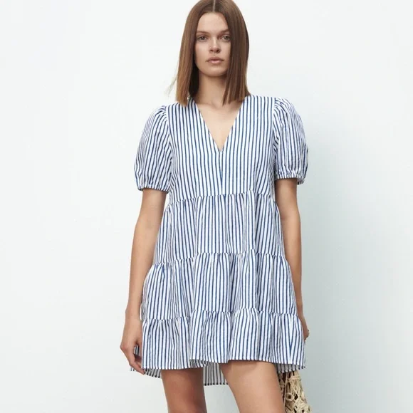 Zara | Dresses | Zara Linen Blend Striped Dress | Poshmark
